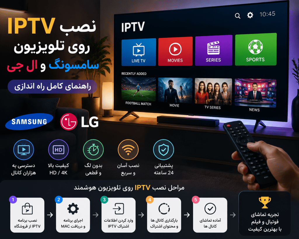 نصب IPTV روی تلویزیون سامسونگ و ال جی