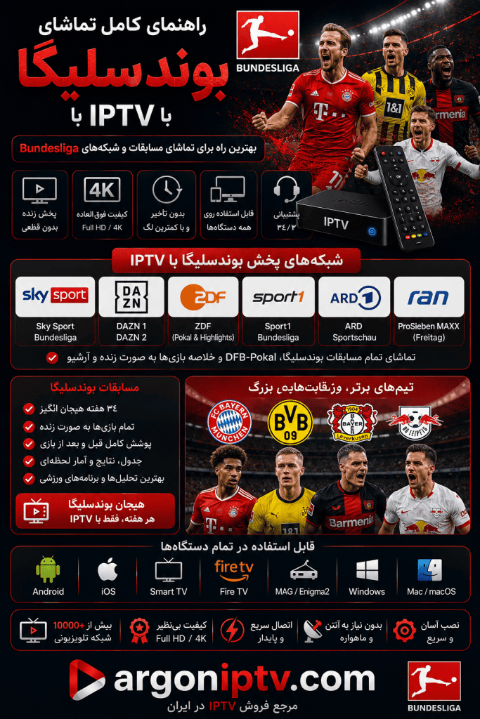 راهنمای تماشای بوندسلیگا با IPTV روی Smart TV و Android TV